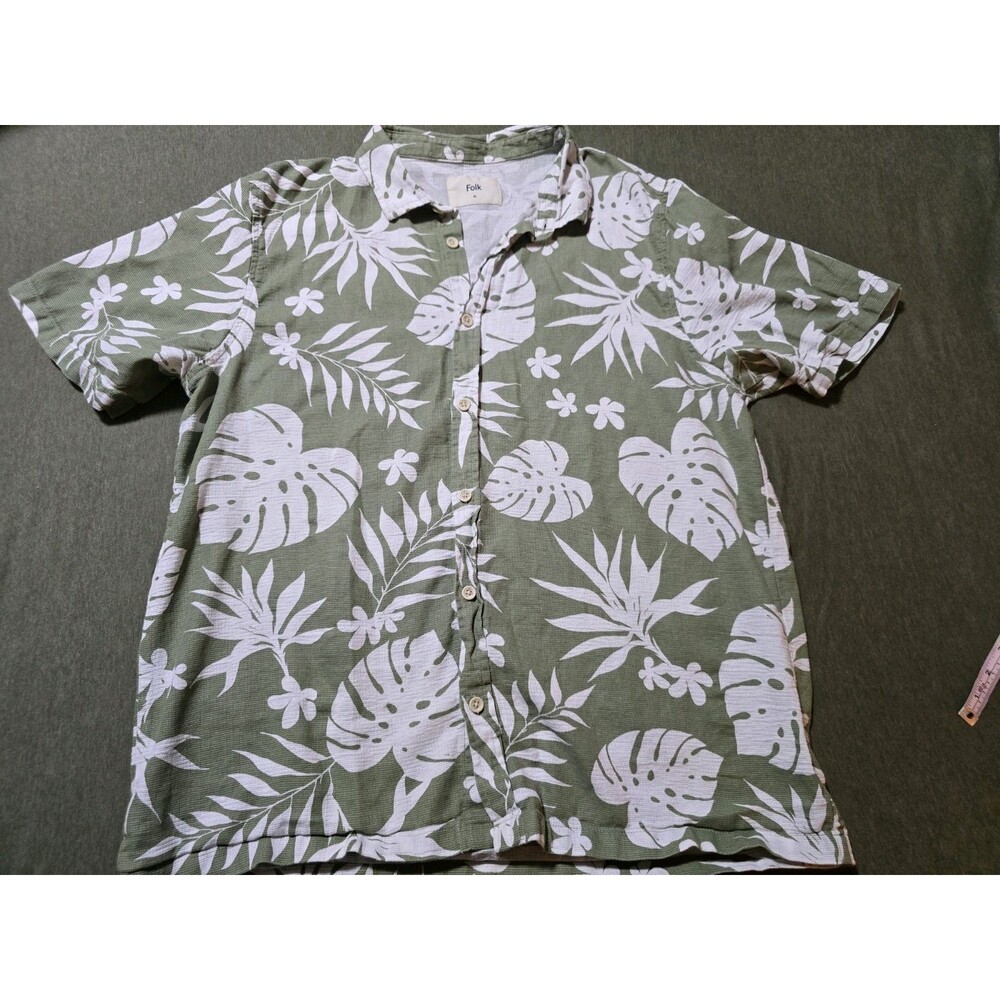 Folk Clothing Hawaiian Button Down Shirt Cotton Tropical Mens Extra Large EUC